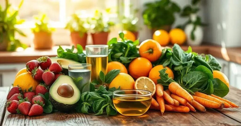 alimentação e pele