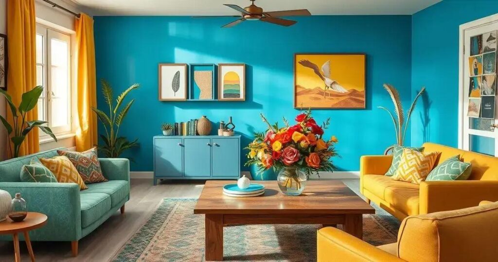 cores vibrantes na decoração como usar