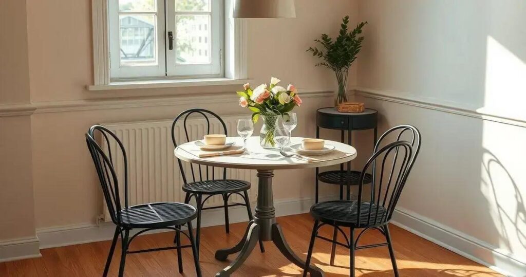 decoração de sala de jantar pequena e simples