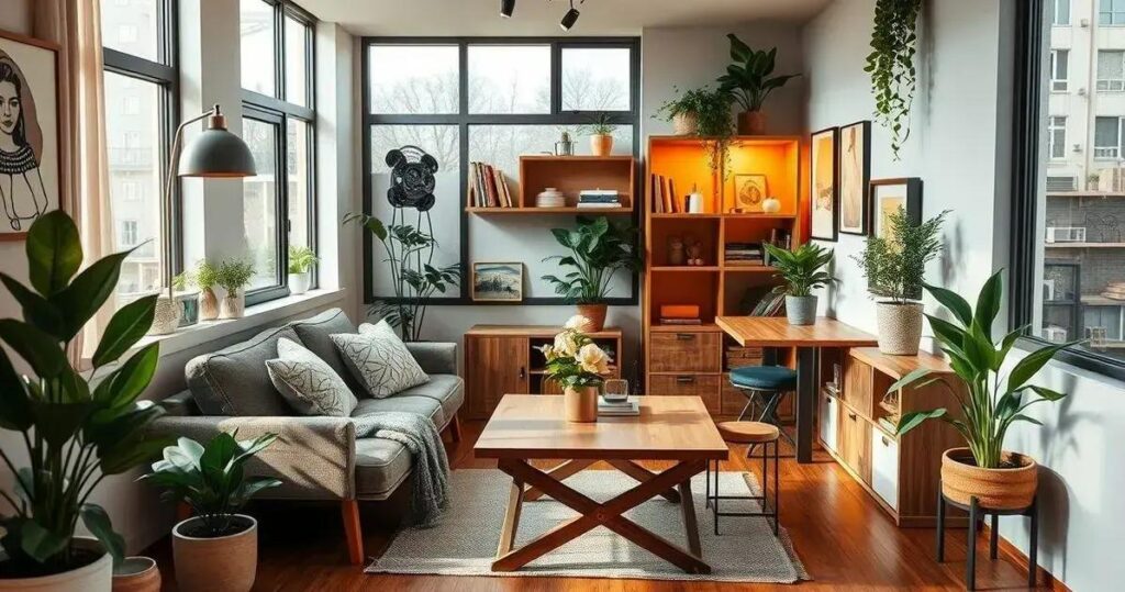 decoração de studio pequeno e funcional