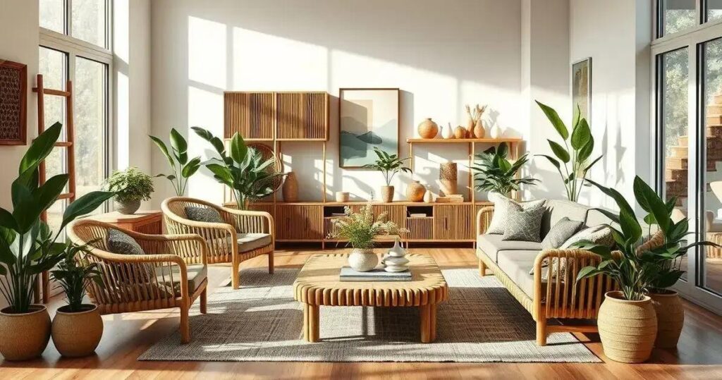 decoração sustentável com bambu