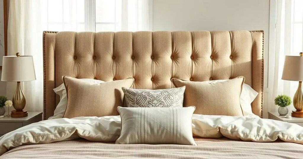 DIY cabeceira de cama estofada