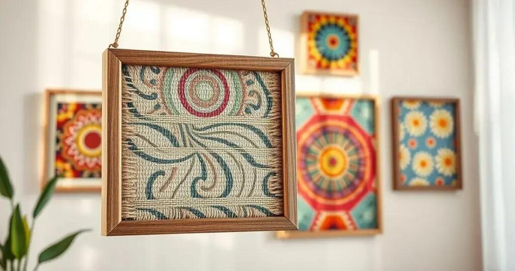 DIY quadros com tecido