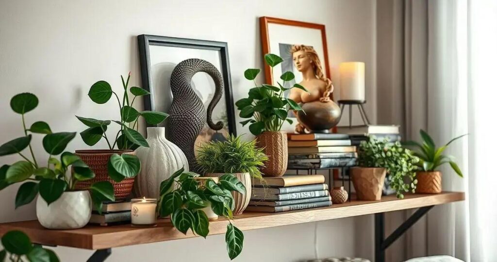 objetos decorativos para rack de sala