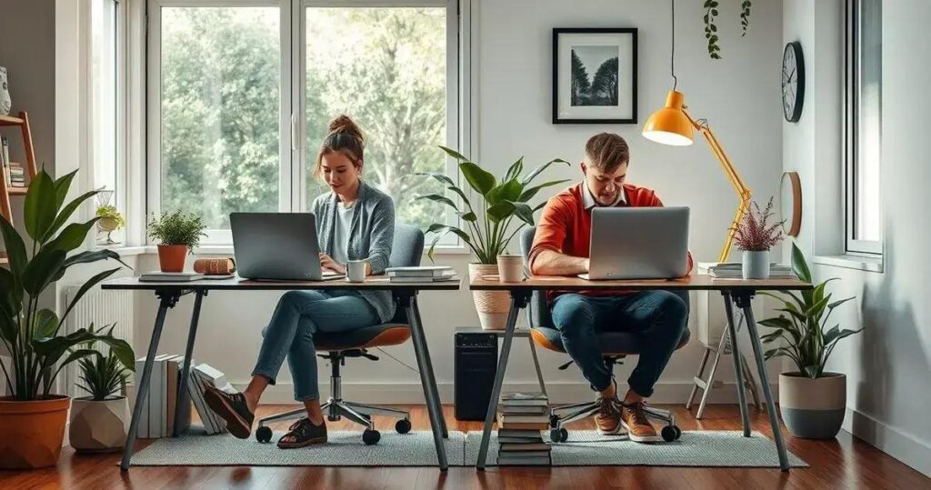organização de home office para casal