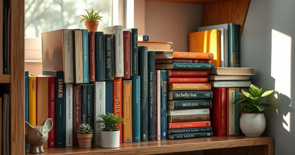 organizar livros em pouco espaço
