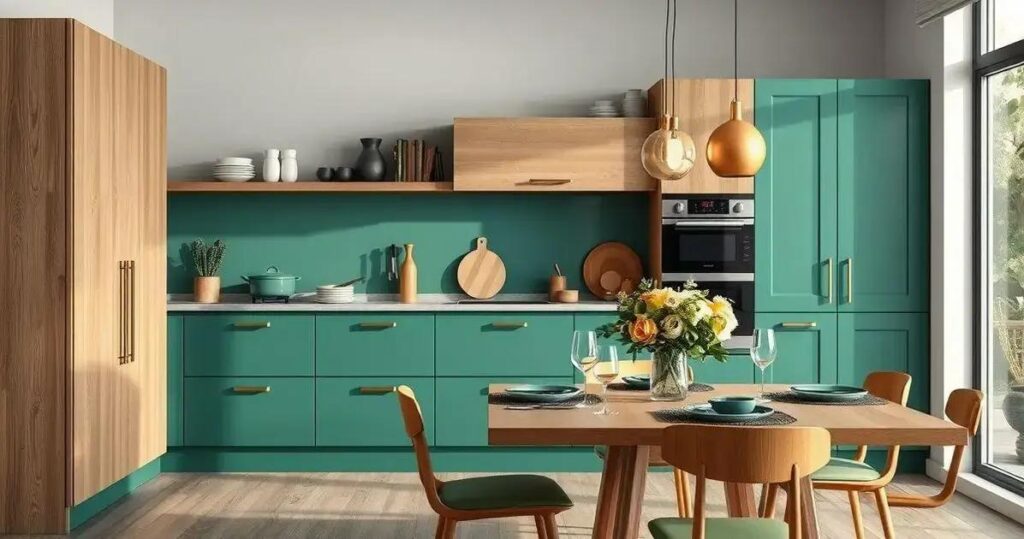 tendência de cores para cozinha 2025