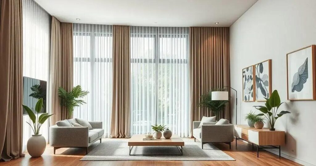 tendências de cortinas para sala 2025
