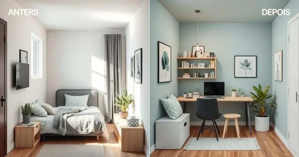 transformação de quarto pequeno