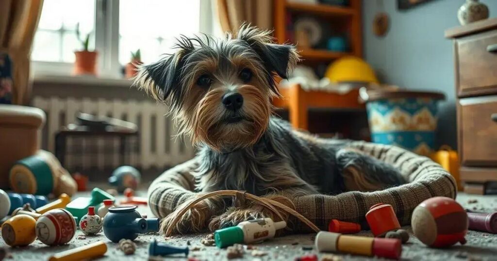 cachorro roendo tudo
