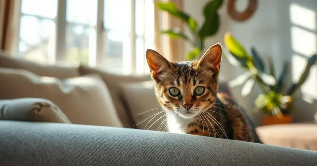 gato com medo de pessoas
