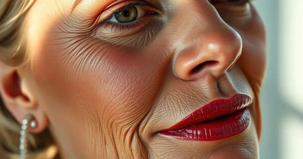maquiagem glossy pele madura