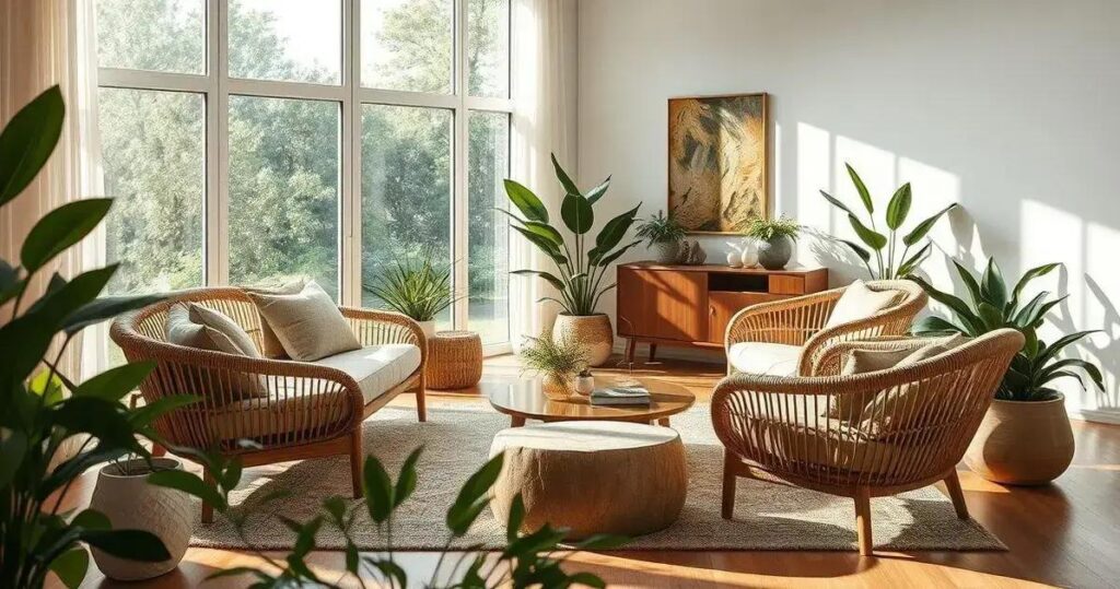 tendência de móveis com design orgânico