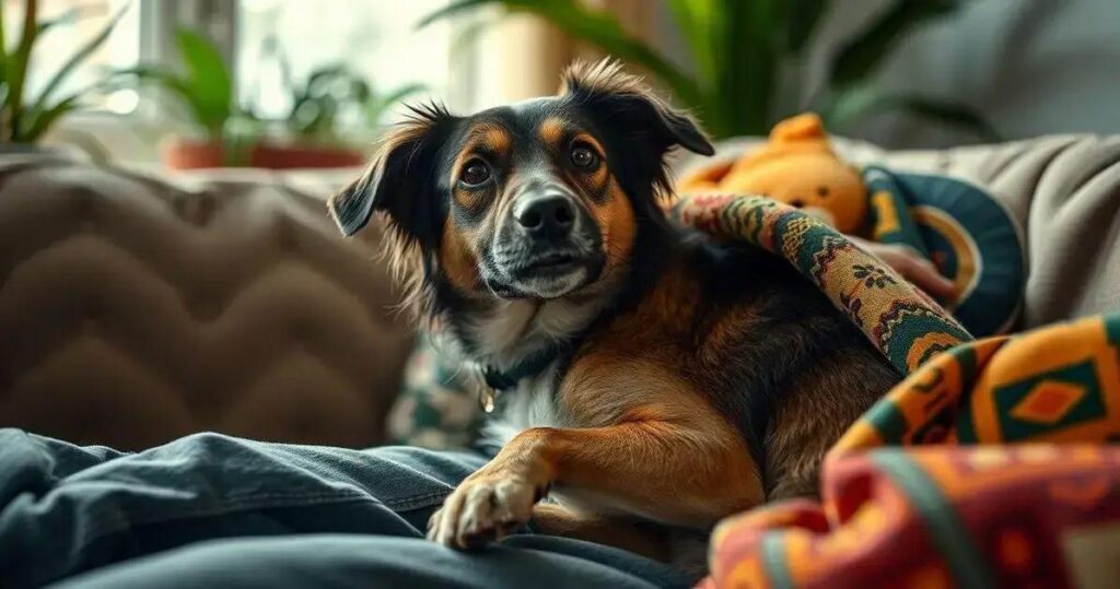 cachorro com medo de fogos