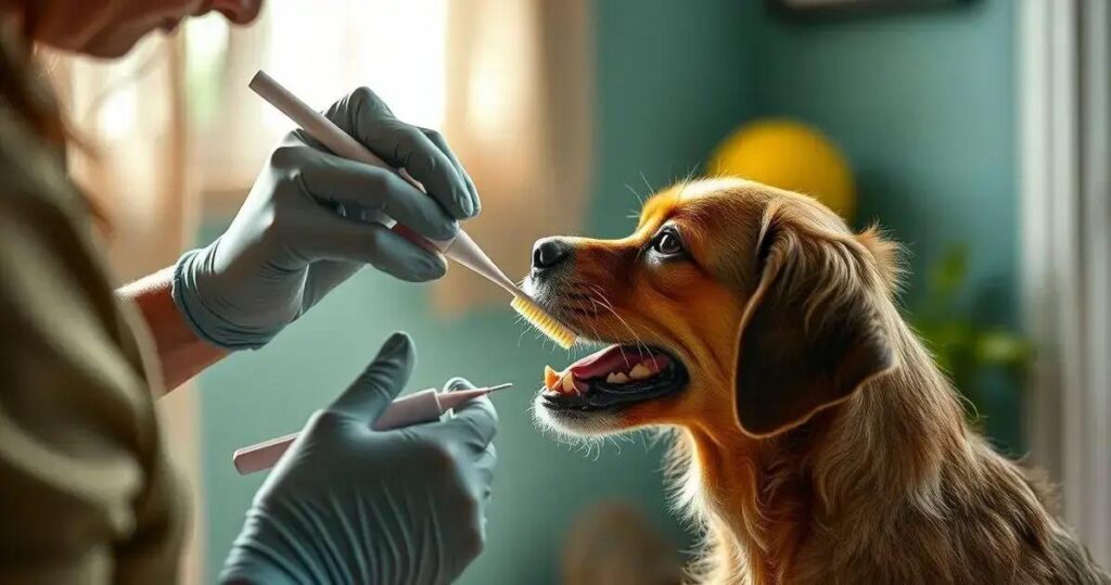 como escovar os dentes do cachorro