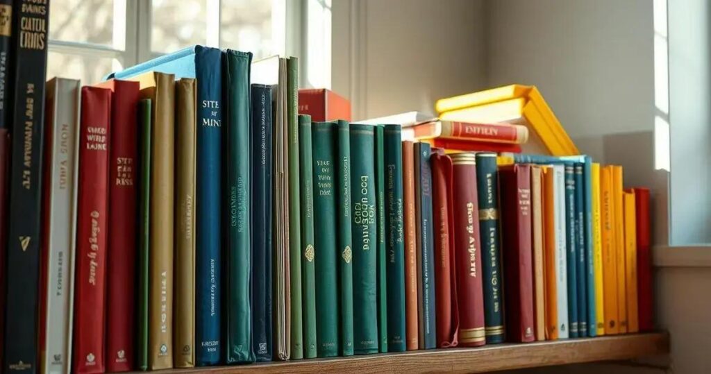 organizar livros por cores na estante